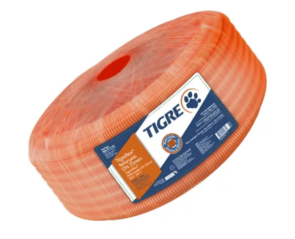 CONDUITE TIGREFLEX REFORÇADO LARANJA 3/4” ROLO 50M