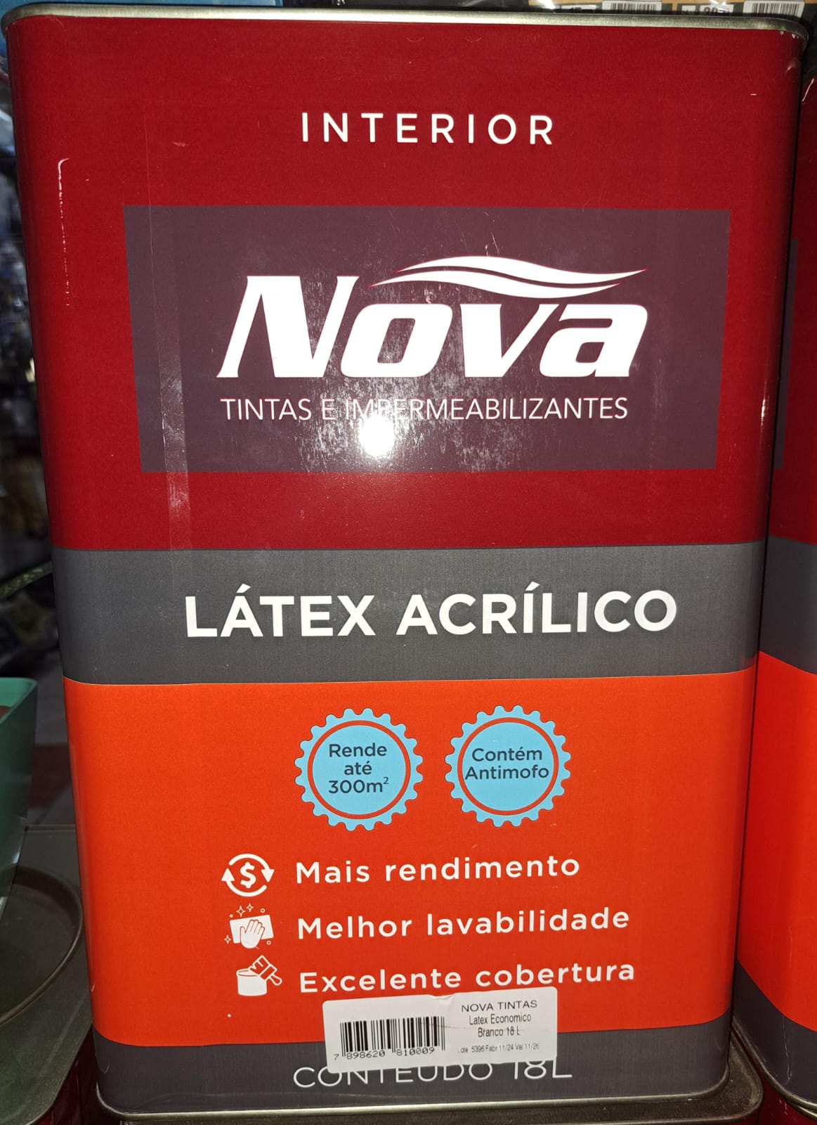 TINTA LATEX INTERIOR NOVA TINTAS LATA 18L
